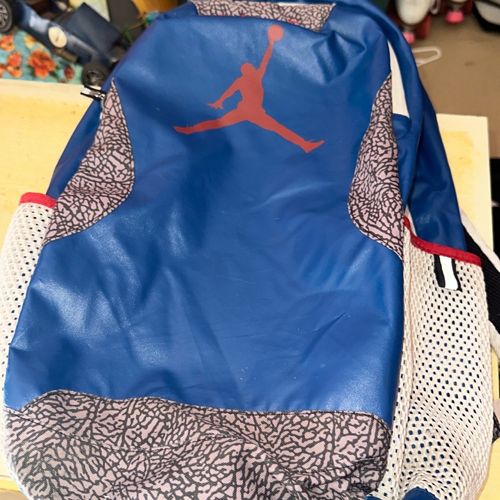 Air Jordan 1 3 4 OG Retro true blue  Backpack Black Gray READ